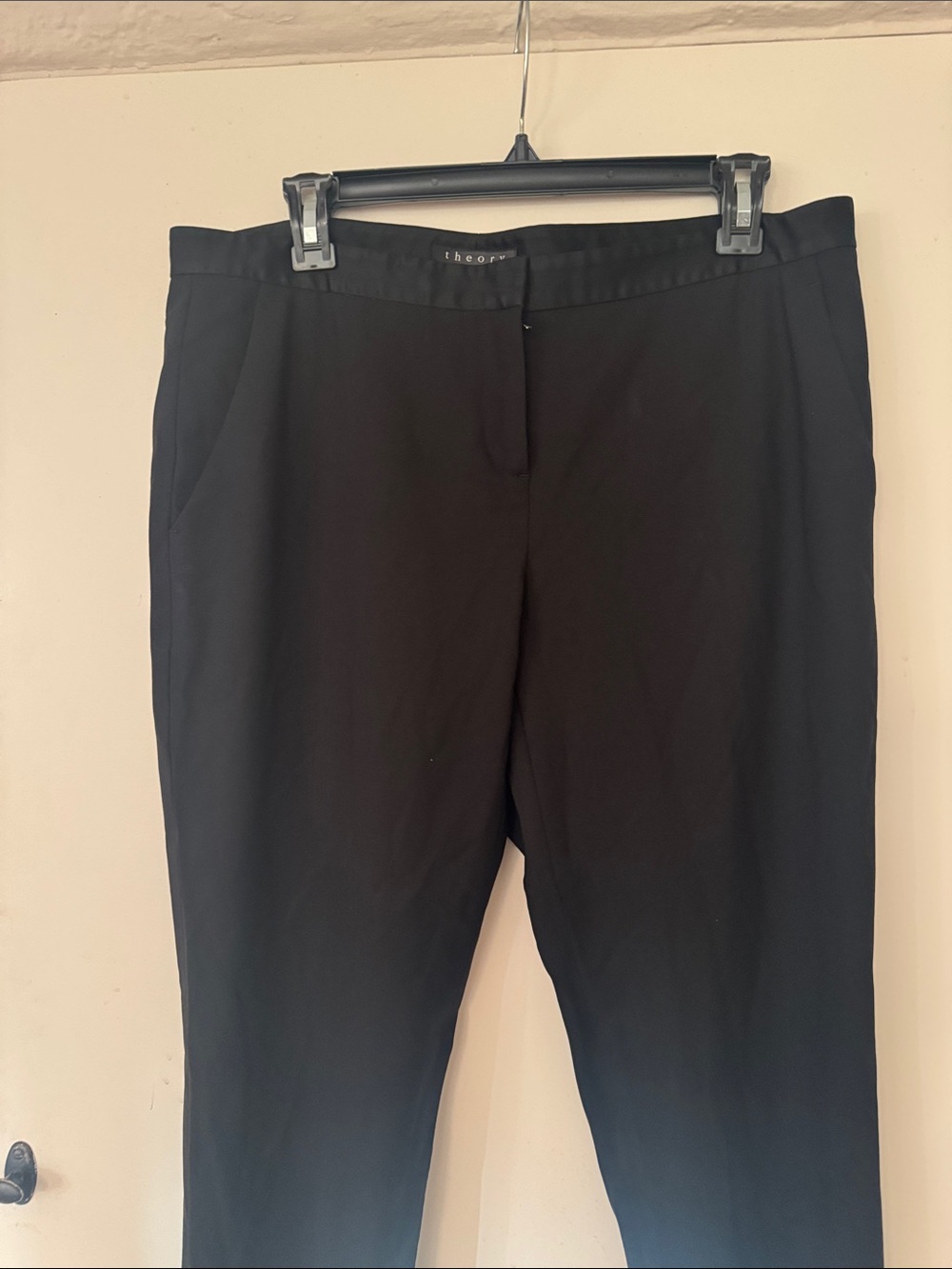 Theory Black Straight-Leg Dress Pants